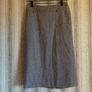 Ann Taylor Wool Long Skirt Women Size 2 Brown Pencil Formal Wear Clothing